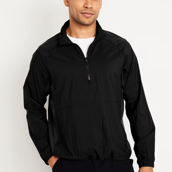 NEW Black  Lightweight Pull Over Quarter Zip Jacket Windbreaker light Ta… - Picture 4 of 17